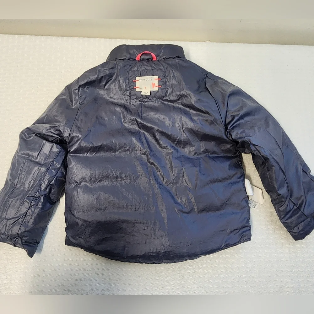 Crewcuts Toddler Down Feathers Gray Jacket With Pick Accents. Size 3T.  #G13